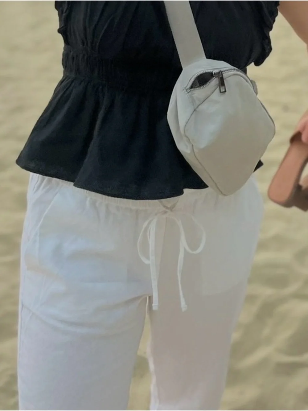 JCrew White Linen Pants
